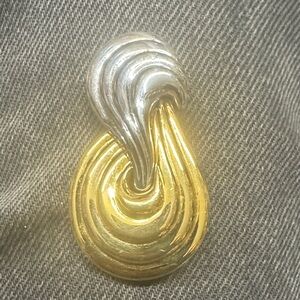 Monet Silver and Gold Swirl Brooch